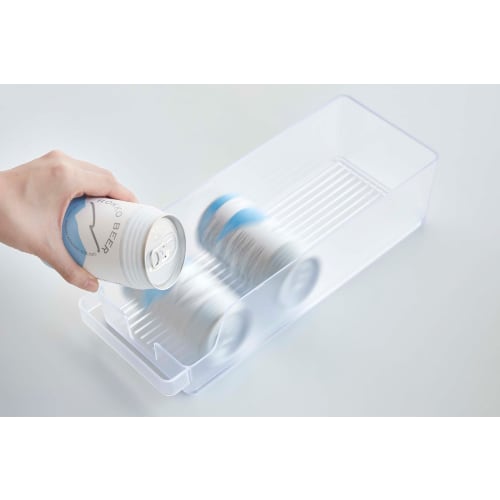 Yamazaki Tower Refrigerator Can Storage, White, Approx. W37.5 X D14 X H8.2cm, 5766, for Refrigerator Storage