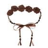 Beads Flower Shape Faux Leather Waist Belt For Dress Accessories Gift Fashion