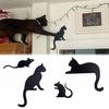 3/4Pcs Halloween Black Cat Decor Wooden Cat Silhouette Door Corner Decor Scary