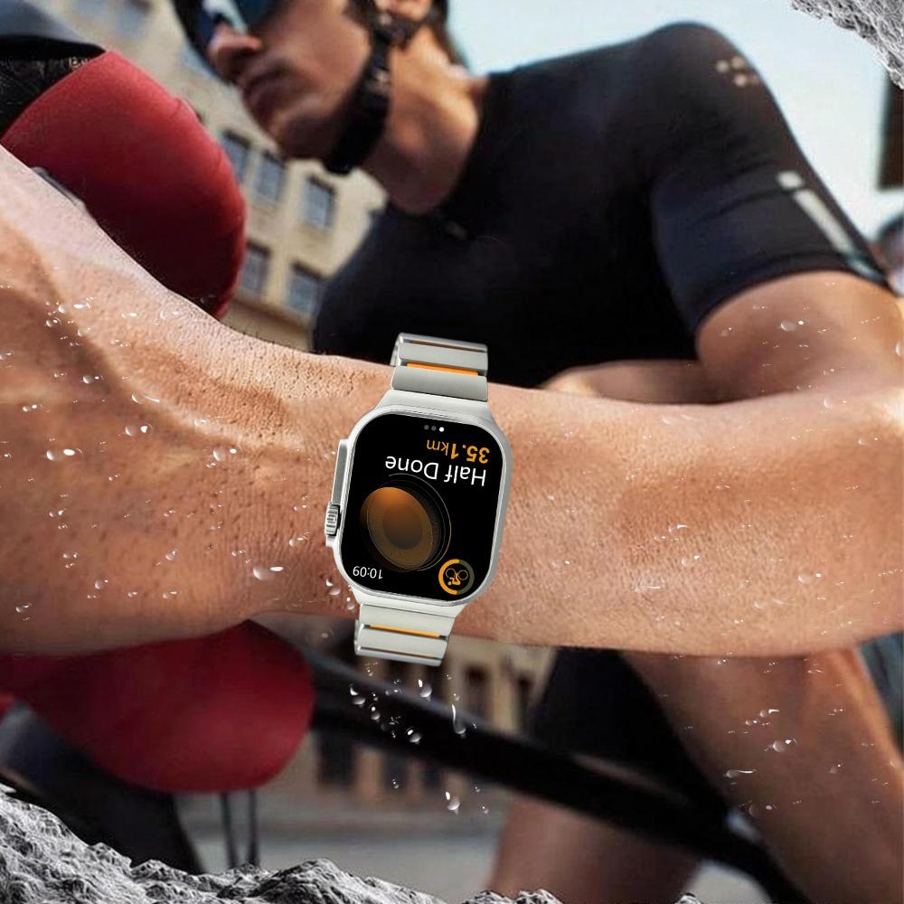 Титановый ремешок для Apple Watch 49мм 46мм 45мм 44мм Мужской Резиновый Ремешок Для Iwatch Ultra 3 Серии 11 10 9 8 7 SE 3 45мм 44мм