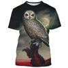 Fashion Men's T-shirt Fun Owl 3d Short Sleeve Oversized Cool Polyester Tops Casual Breathable Pullover Summer Male Clothing Tees