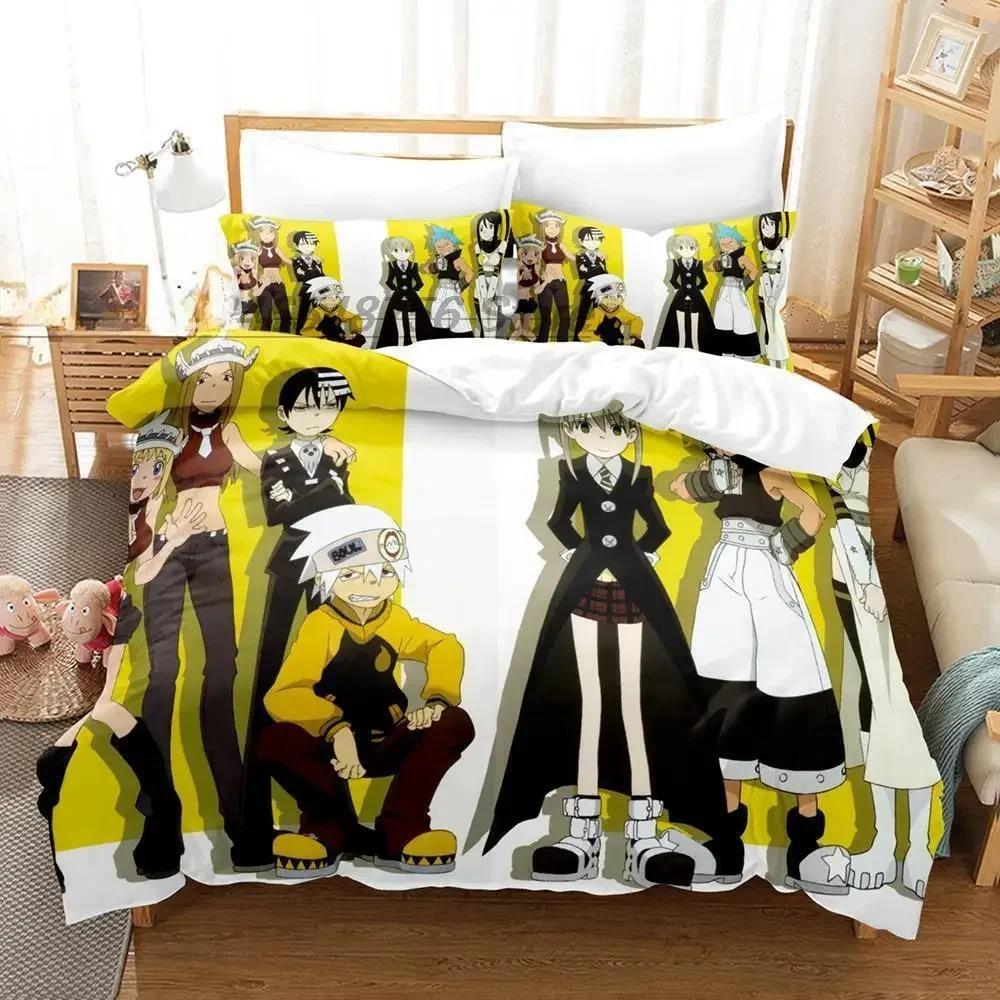 Комплект постельного белья Soul Eater Single Twin Full Queen King Size Bed Set Adult Kids Bedroom Duvet cover Sets 3D Print Anime Bed Sets