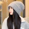 Бантовая теплая шапка женская осень и зима холодостойкая шапка-пуловер шапка-бини для езды на электромобиле шерстяная шапка