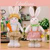 Adorable Easter Decorative Standing Rabbit Figure Stretchable Plush Doll Gift For Kids