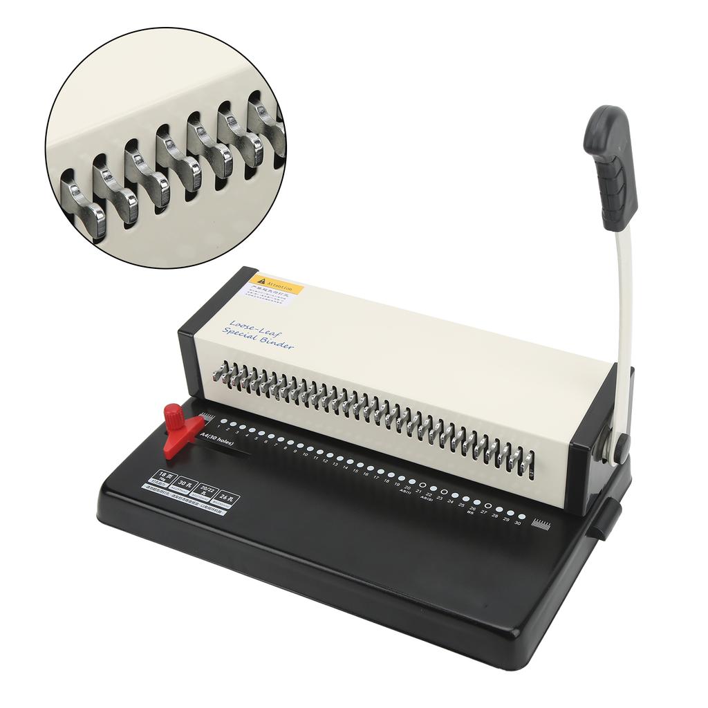 Multifunctional Loose Leaf Hole Punch Desktop Paper Punching Binding Tool 9.5mm Pitch