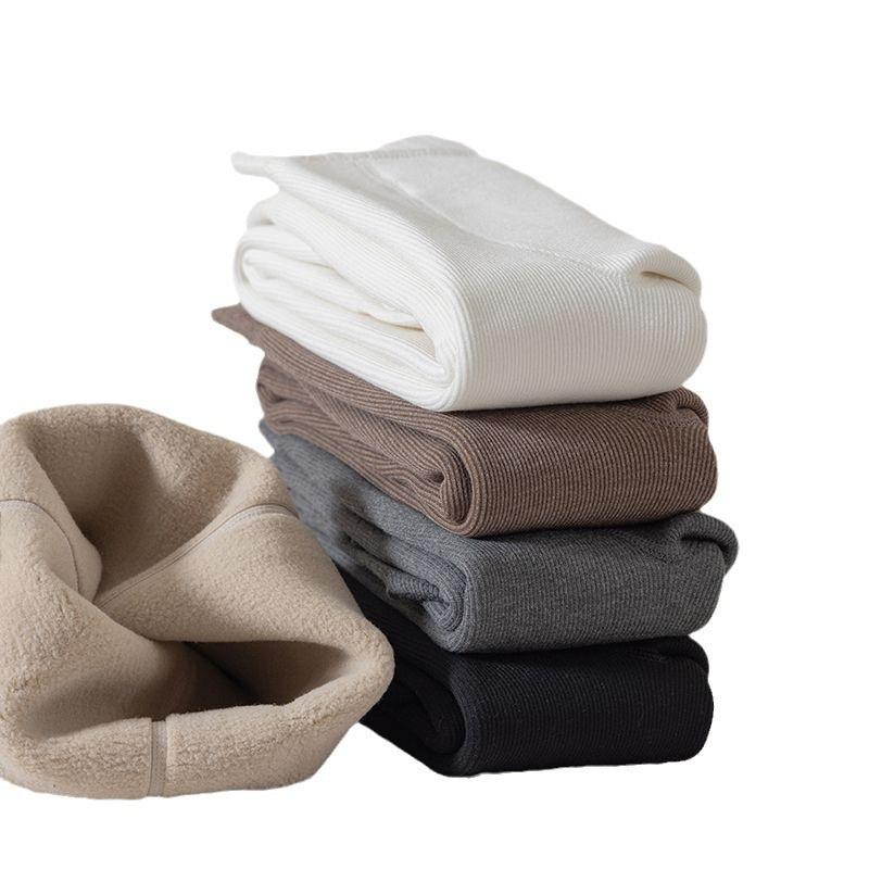 Girls' fleece-lined thickened leggings for autumn and winter, suitable for outdoor wear, integrated fleece thermal pants, winter tights for older