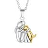 Girl Dog Pendant Necklaces Stainless Steel Necklace Women Minimalism Style Jewelry Accessories Chain