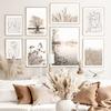 Lake Shadow Tree Wheat Dried Flowers Wall Art Canvas Painting Line Draw Nordic Posters And Prints Decor Pictures For Living Room