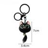 Japanese Style Cartoon Cat Keychains Artificial Resin Cat with Small Bell Girl's Keychains Gift for Friends