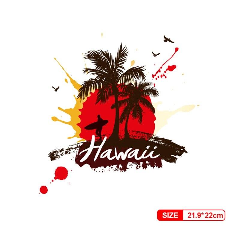 Пейзажные пластыри, термонаклейки для переноски для праздничных пейзажей на Гавайях, пляж, термонаклейки, наклейка с теплопередачей, аппликация