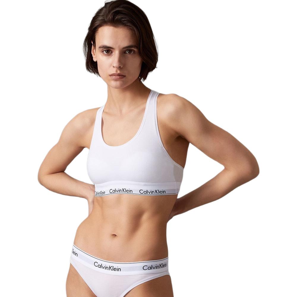Calvin Klein Буквенный жаккардовый бюстгальтер-бралетт, удобное простое женское нижнее белье, белое QF3785AD-100