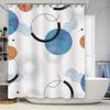 Современная шторка для душа: Синие круги волны черные кольца белый фон узор принт водонепроницаемый декор для дома ванных комнат