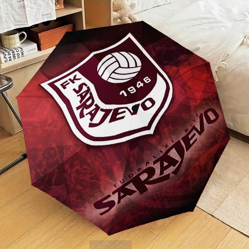 1PC FK Sarajevo Printed Umbrella Folding umbrella, automatic umbrella 8-Frame for Travel, camping Fan gifts Christmas Gifts