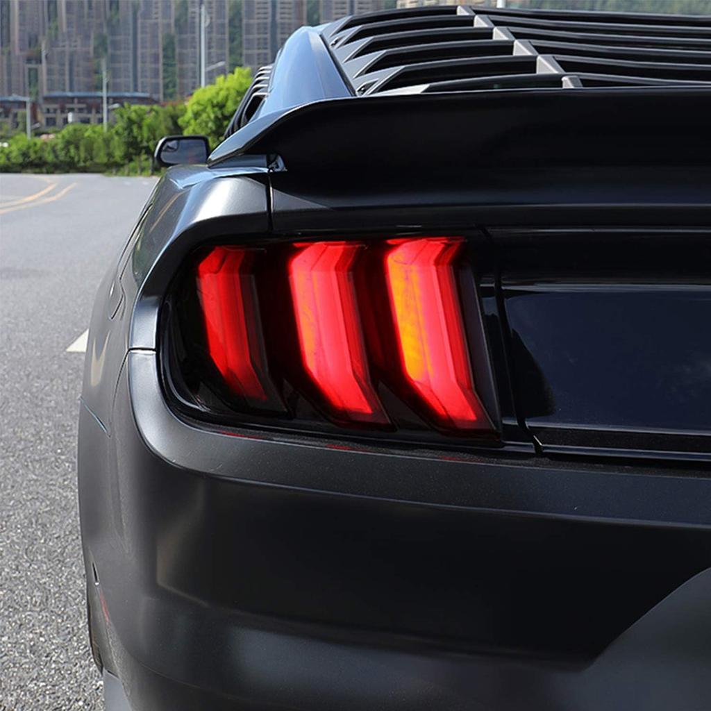 RT-TCZ Tail Light Lamp Cover Guard Trim Frame Bezels Decoration Accessories For Ford Mustang 2018   (Black)