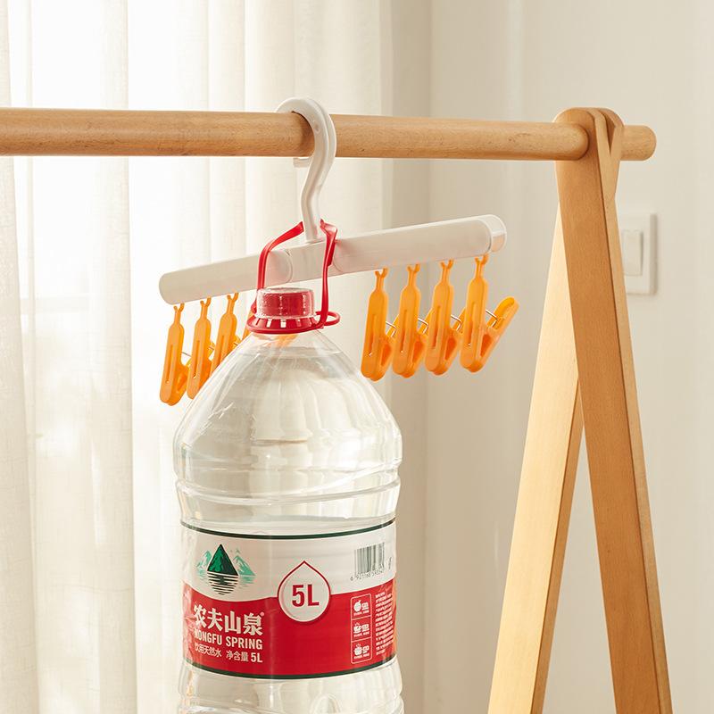 1PCS 8/6 Clip Clothes Drying Rack Multi-purpose Foldable Student Underwear Drying Hats and Socks Artifact Folding Travel Portable Clip Drying