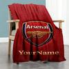 Arsenal Personalized Text Blanket Lightweight Personalized Blanket Ultra-Soft Perfect for Bed Office Home Decor Couch All-Season Use
