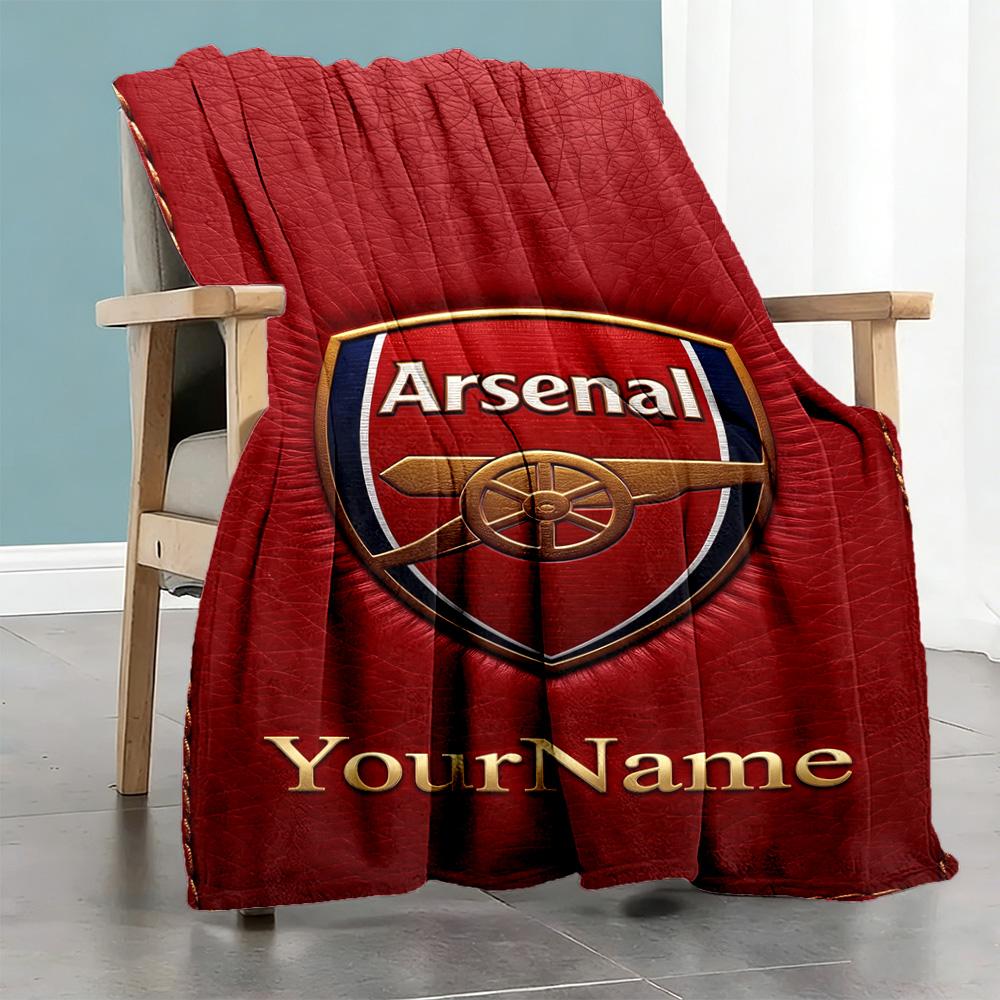 Arsenal Personalized Text Blanket Lightweight Personalized Blanket Ultra-Soft Perfect for Bed Office Home Decor Couch All-Season Use
