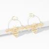 Fashionable Dangle Bee Earrings Alloy Hollow Hoop Set Women For