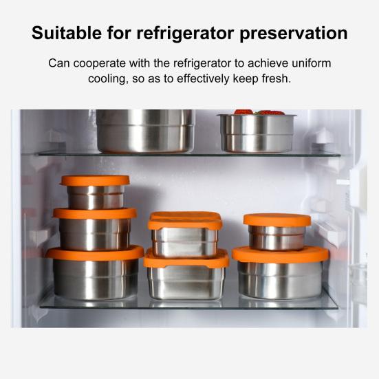 Контейнеры из нержавеющей стали для закусок для детей, герметичный контейнер для еды для малышей с силиконовыми крышками, складной металлический ланч-бокс для школы и детского сада