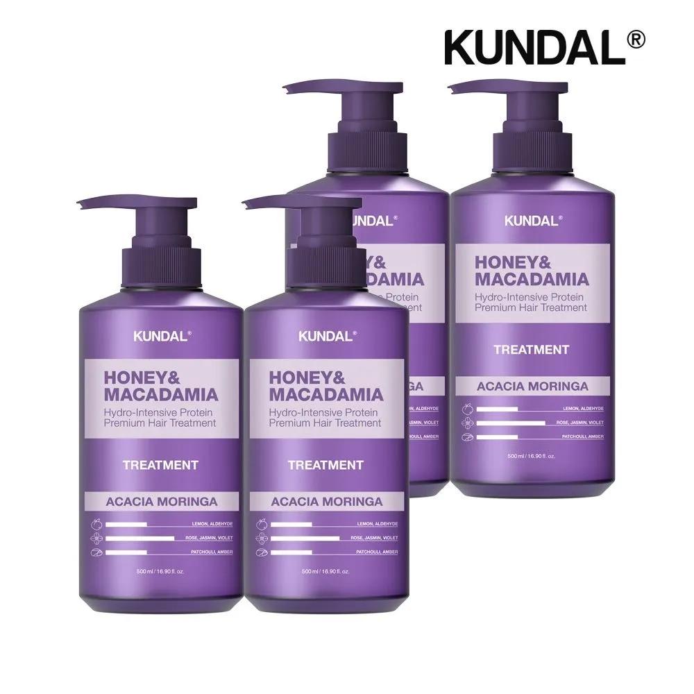 KUNDAL Honey & Macadamia Protein Treatment Acacia Moringa 500ml x4