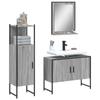 VidaXL Bathroom Cabinet Set 3 Pcs, Vanity Cabinets with Mirror, Toilet Storage Cupboards Interior, 3214352