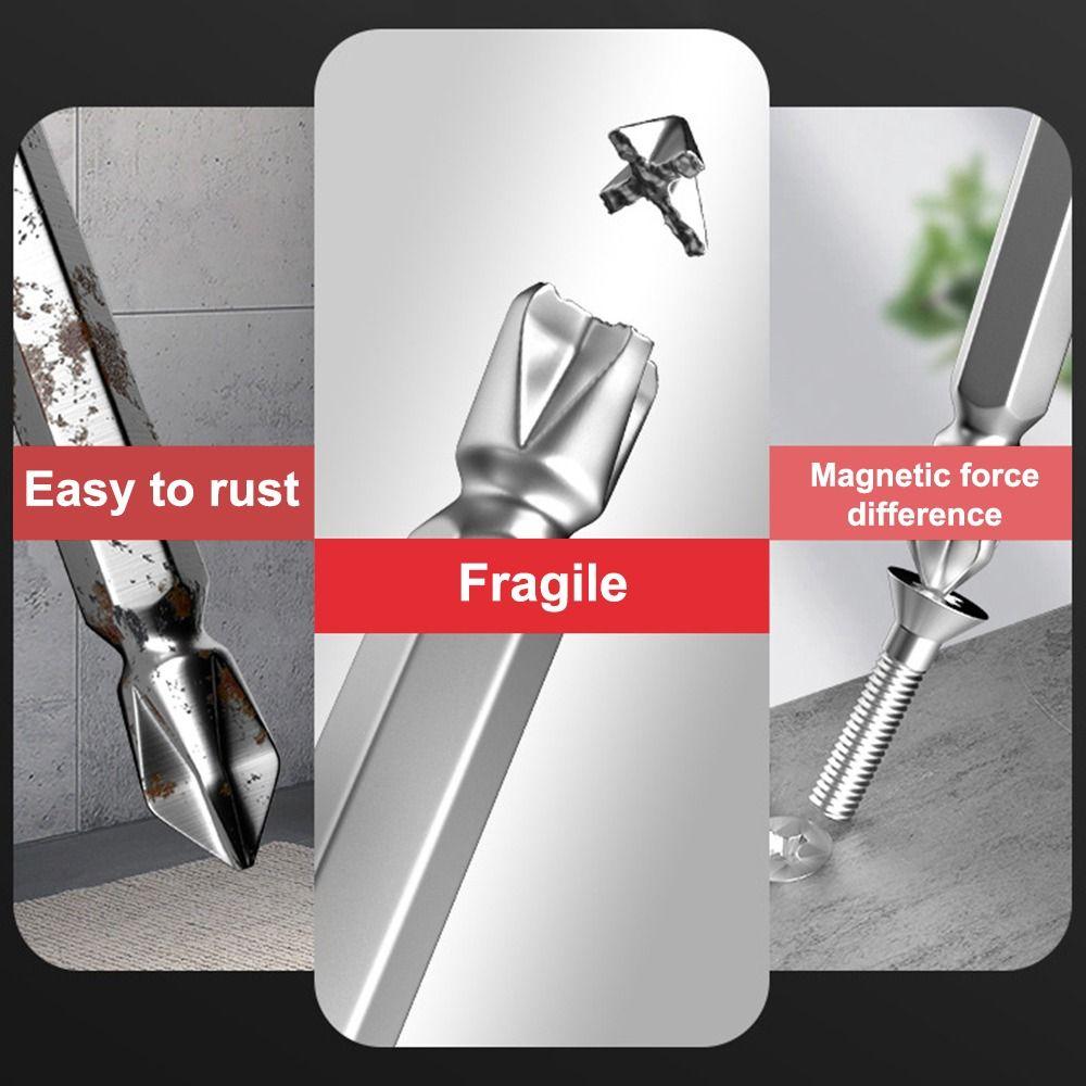 1/7Pcs Anti-Slip Screwdriver Heads Magnetic Cross Nutdriver New PH2 Screwdriver Bit