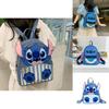Lilo Stitch Adorable Striped Monster Design Pu Travel Backpack For Girls