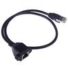 1Pc Rj45 Male To Female Screw Panel Mount Ethernet Lan Network Extension Cable