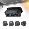 Tire Pressure Monitoring System With 4 External Sensors Solar TPMS Temperature Warning Fuel Save Car Tyre Pressure Monitor