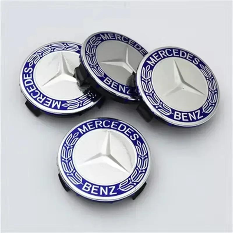 Car Sticker For Benz New 4 Pieces/Set 75mm For Mercedes Benz AMG W203 W206 W220 W205 W211 W212 Car Wheel Center Hub Caps Benz Em