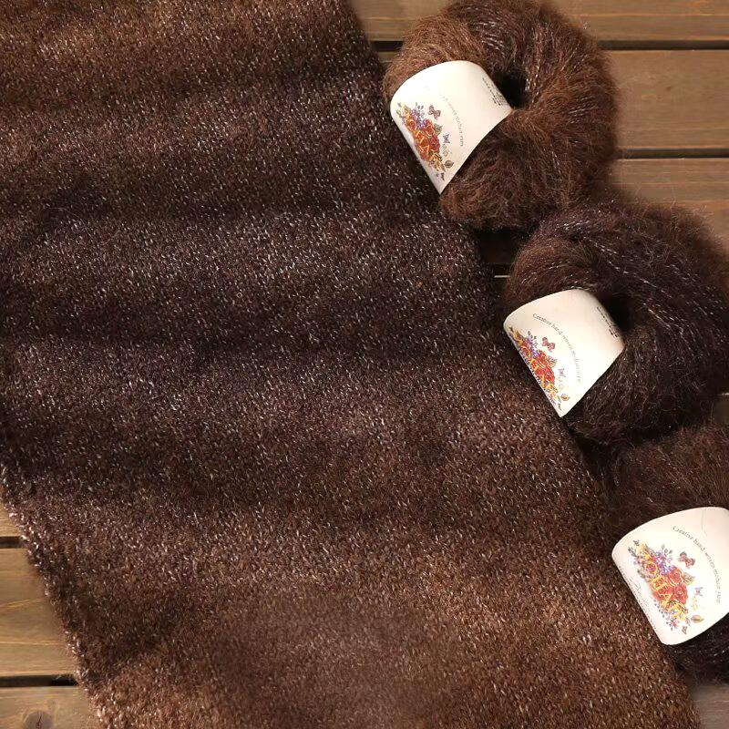 25g Multi-Color Mix Knitting Scarves Mohair Weaving Mixed Yarn DIY Long Wool Yarn Comfortable Knitting Fluffy Multicolor