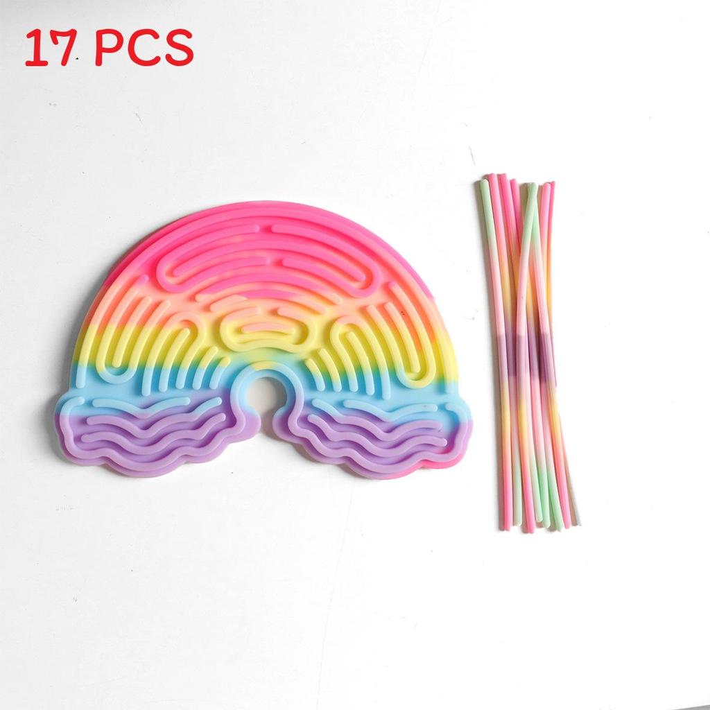 Красочная силиконовая сенсорная развивающая доска для детей с дизайном единорога для снятия стресса