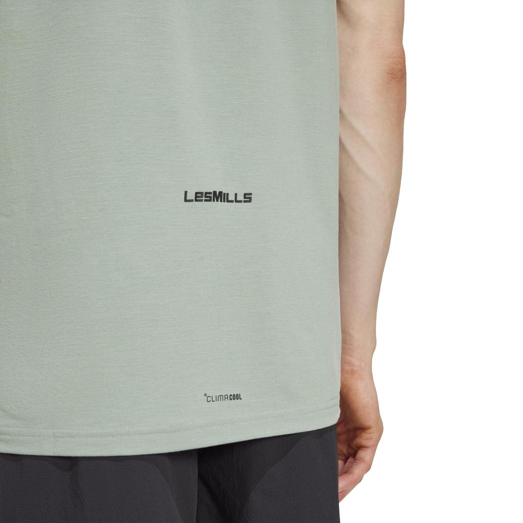 Мужская футболка Adidas LESMILLS с коротким рукавом, серебристо-зеленая, размер L, KRL51, (JW1741),
