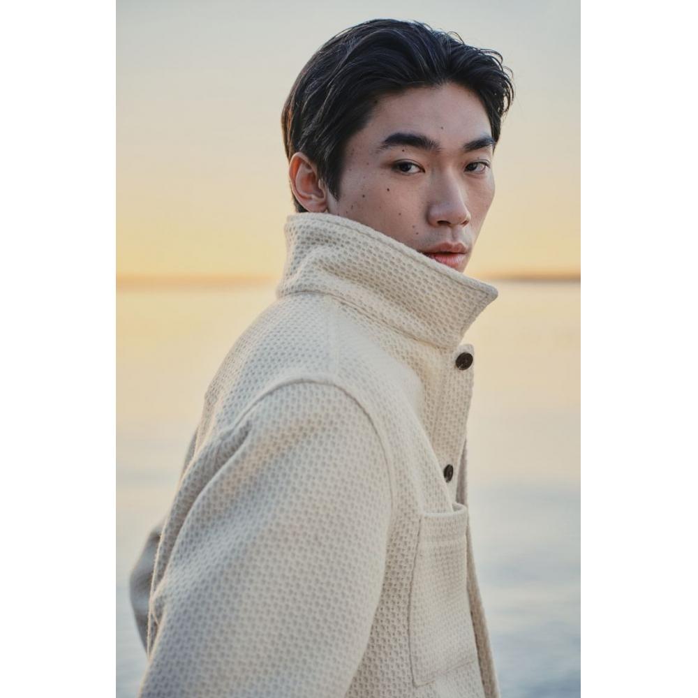 HM Regular Fit Waffle Texture oversHirt кремовый