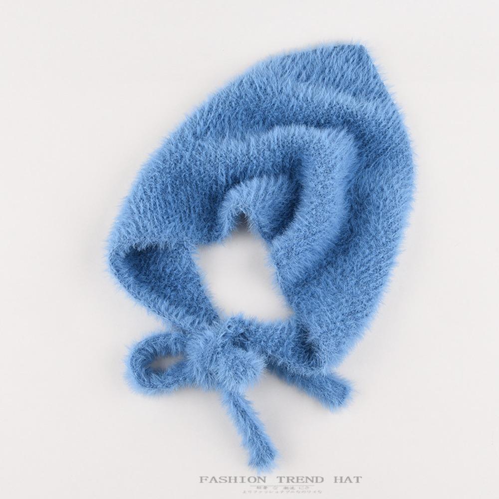 Милая повязка на голову в французском стиле, шапка из вязаной пряжи, согревает, женский платок, треугольный шарф, зима