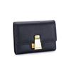 2024 New Lock Card Holder Genuine Leather Women Card Bags Textured First Layer of Cowhide Coin Purse Credit ID Cards Organizer