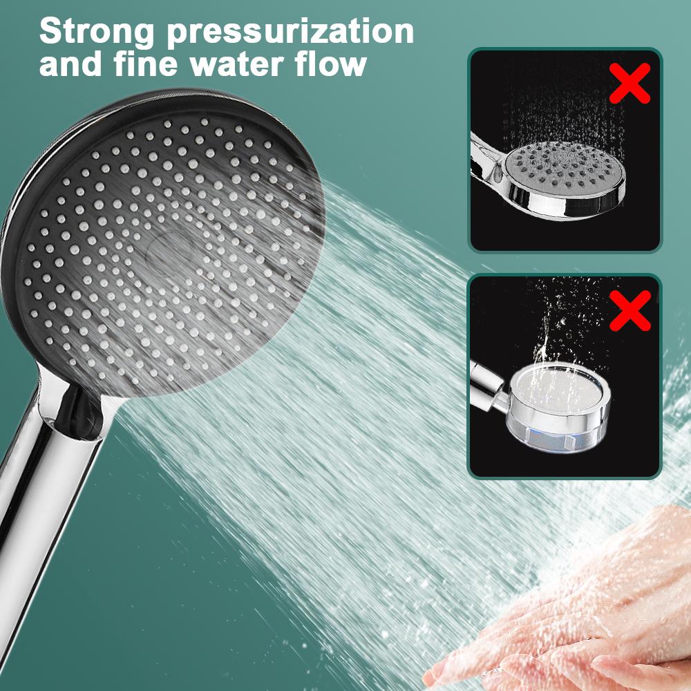 3-ступенчатая большая насадка для душа, высокое давление, сильный ток, экономия воды, ручная насадка для душа, 204 водовыпуска, самоочищающийся душ для ванной комнаты