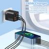 240 Вт Gan USB C Зарядное устройство 8 в 1 Быстрая зарядка Зарядное устройство для телефона Адаптер питания для телефона Type C EU/US Штекер Настенное зарядное устройство