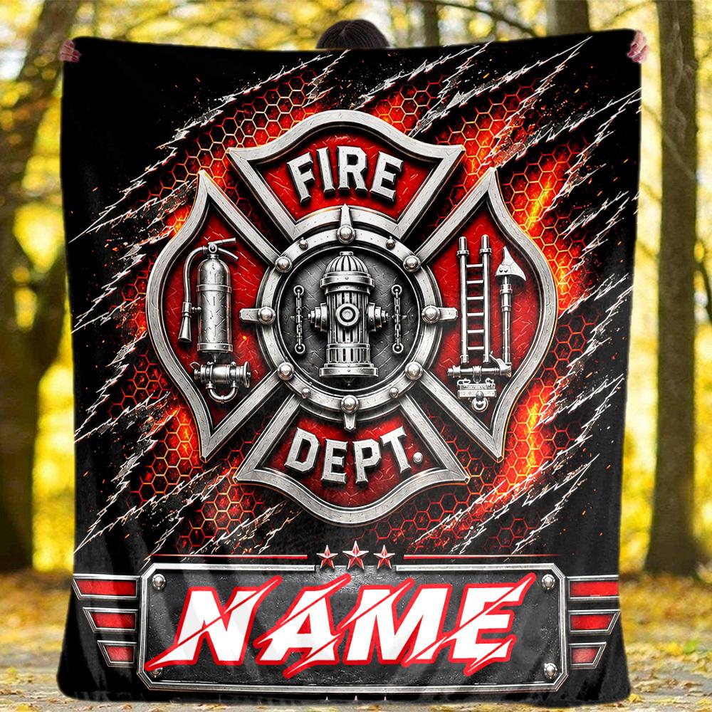 Outdoor Customize Blanket Fire Department Maltese Cross Design Comfortable Soft Lightweight Multiseasonal Use For Travel Camping Picnics Sofa Office