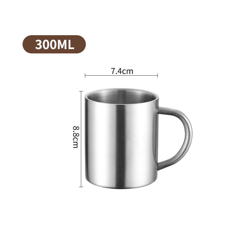 200/300ML Portable Thermal Coffee Mugs with Lid Stainless Steel Outdoor Camping Tumbler Reusable Tea Water Cup Office Drinkware