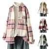Женская мода И зимняя стеганая и утолщенная твидовая клетчатая рубашка Теплая повседневная рубашка-куртка