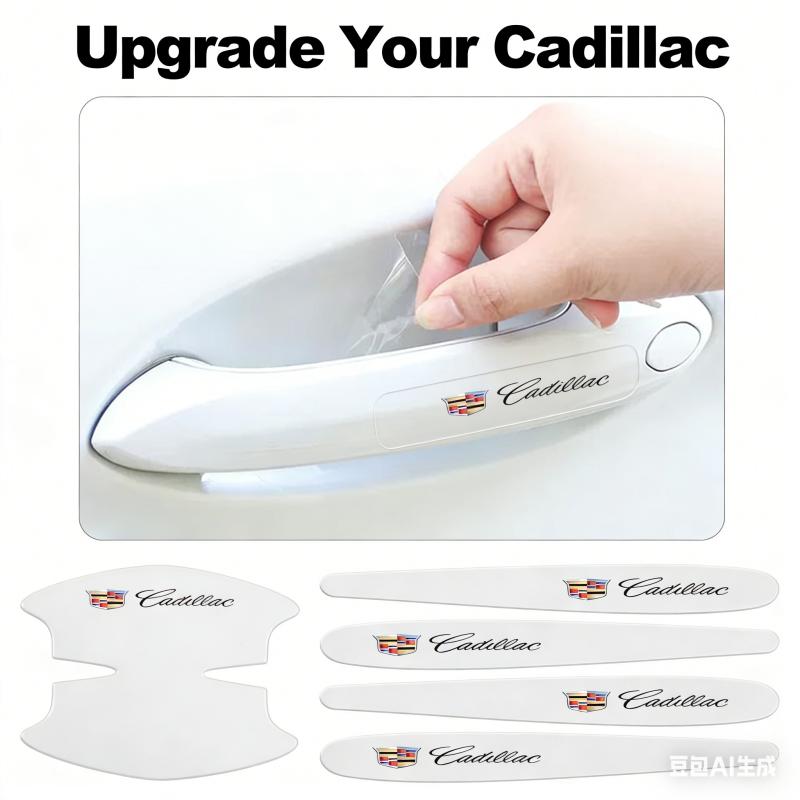 8PCS TPU Car Door Handle Protection Stickers Decals for Cadillac CT4 CT5 CT6 XT4 XT5 XT6 CTS ATS SRX XTS STS SLR XLR BLS Deville