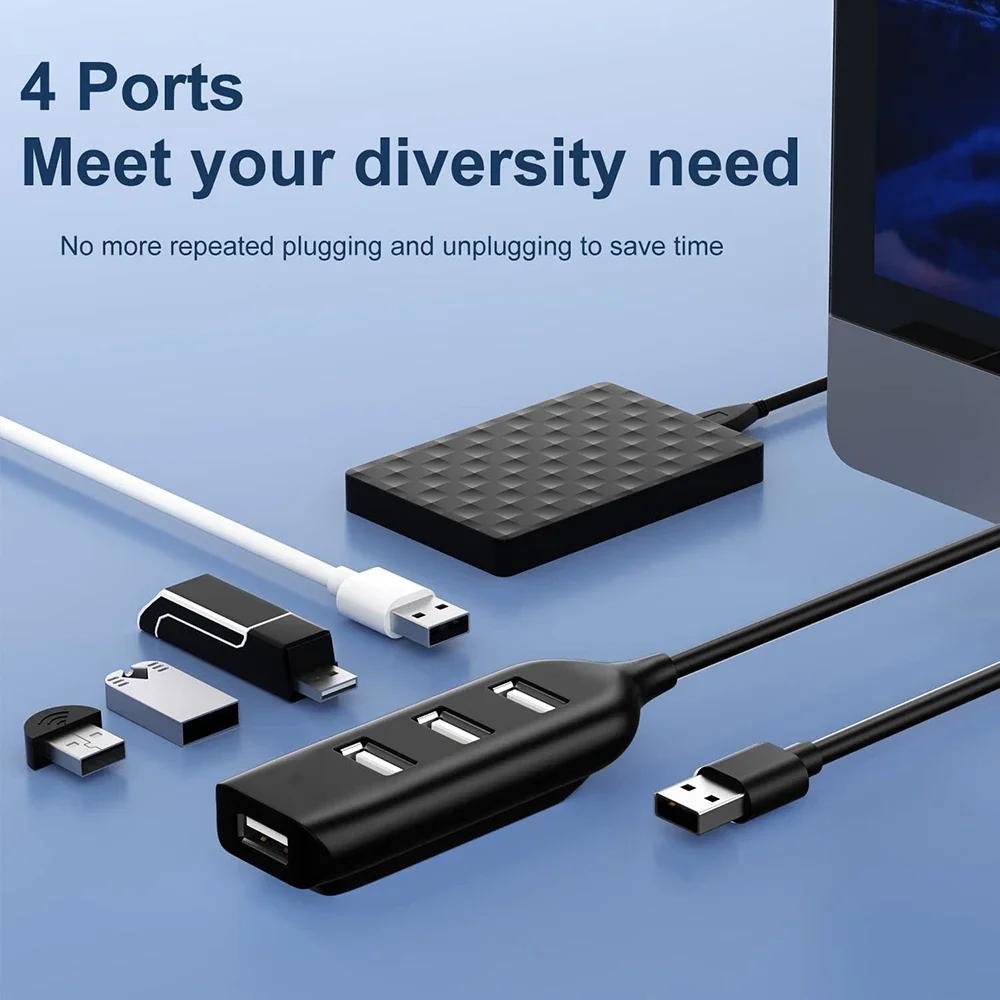 USB-хаб 4-в-1 USB 2.0 сплиттер USB док-станция 480 Мбит/с высокоскоростная передача OTG адаптер для ПК ноутбука Macbook Pro