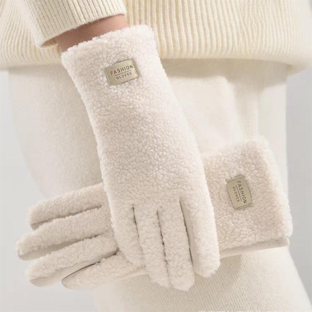 Windproof Keep Warm Gloves Imitation Fleece Mittens New Full Finger Gloves  Outdoor
