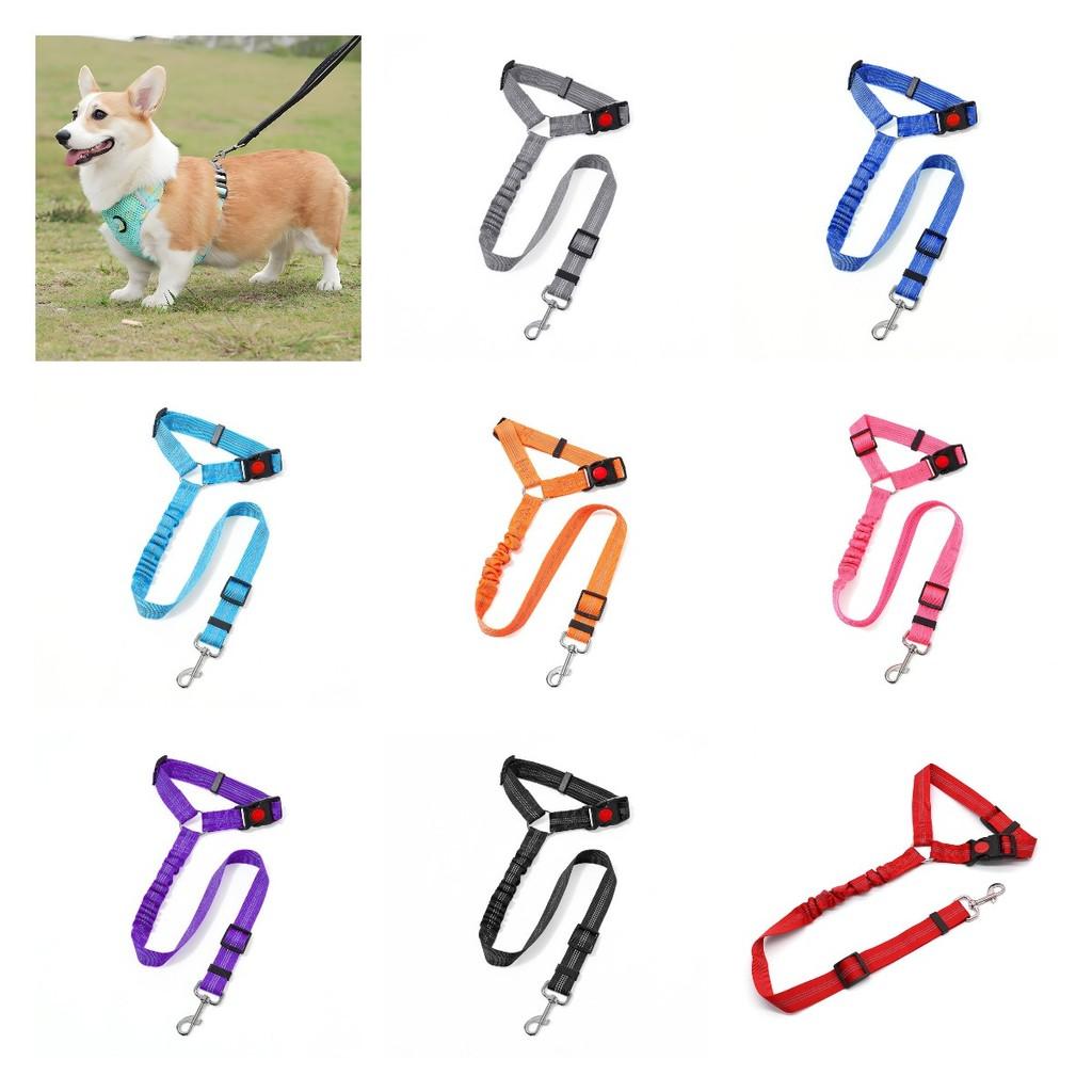 Adjustable Non Stretch Pet Dog Car Restraint Harness With Reliable Fabric And Safe Loop For Back Seat