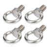 AZNABLE Stainless Steel Eye Bolts, Hanging Bolts, I-Bolts with Screw Hooks, Male Threads, Hooks for Fixing, Set of 4 (M8)