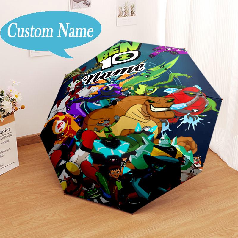 Custom Name Superhero Adventure Ben Team Umbrella Folding Umbrella, Automatic Umbrella - 8-Frame for Travel, Casual Lightweight Personalized Gifts