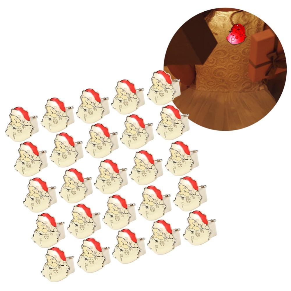 25pcs LED Light Up LED Luminous Brooch DIY Assembly Christmas Badge Pin Holiday Decoration
