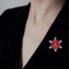 Рождественская брошь-снежинка Красочные стразы Новогоднее пальто с воротником свитера Украшение шляпы Брошь из нержавеющей стали Износостойкая противоскользящая булавка для одежды