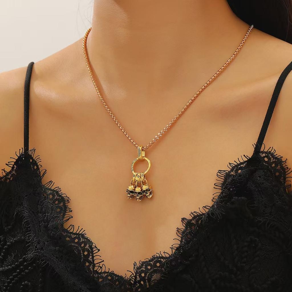 Мужской панк-браслет с черепом – Винтажная металлическая байкерская цепь, Модные готические украшения, Крутые трансграничные хитовые аксессуары